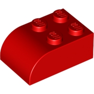 Lego kostka (kostička) 3x2 zakulacená nahoře, červená (621521)